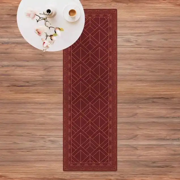 Knallerangebot Art Deco Schuppen Muster mit Bordüre Kork-Teppich