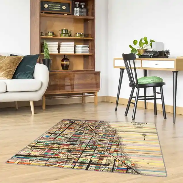 Neue Kollektion Moderne Karte von Chicago Teppich