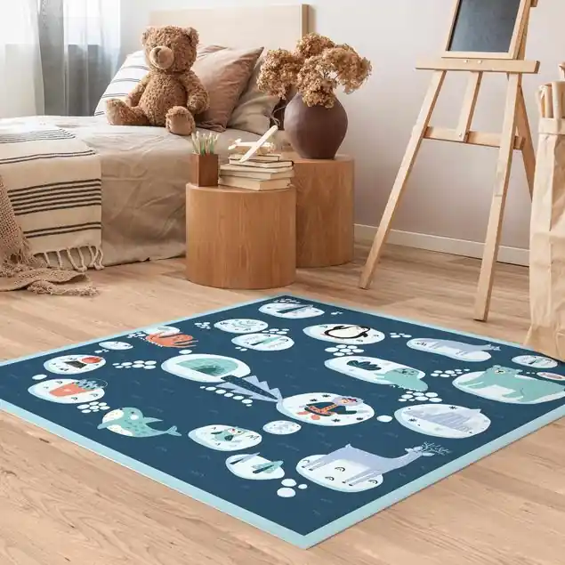 Antarktis - Eisbär Rudi möchte Fisch Vinylteppich Neu Im Sortiment