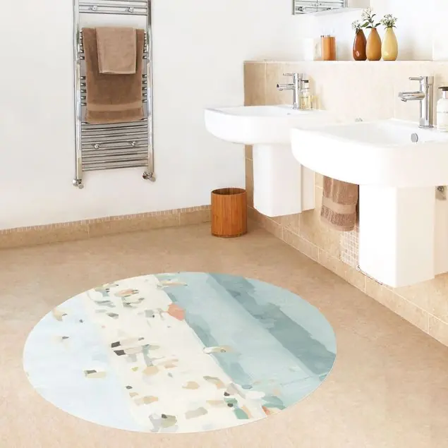 Direktkauf Sandbank im Meer II Runder Vinyl-Teppich
