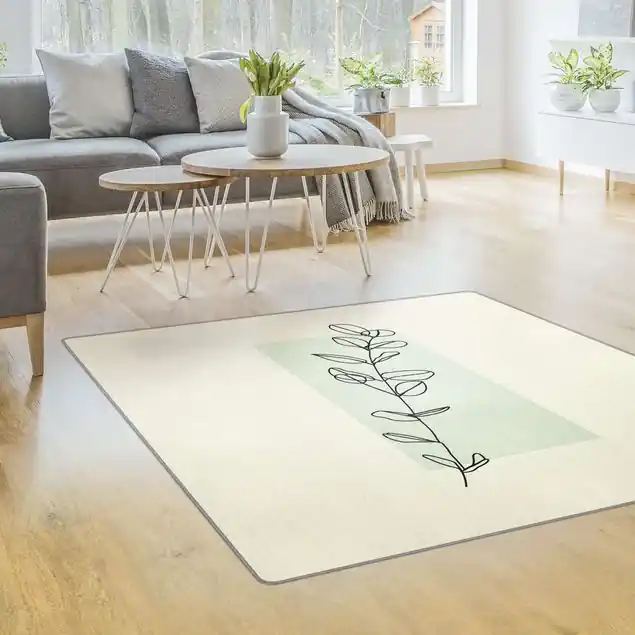 Zweig Geometrie Viereck Line Art                               Teppich Solange Der Vorrat Reicht