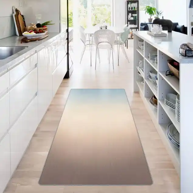 Abverkauf Blau-Beige Farbverlauf                               Teppich