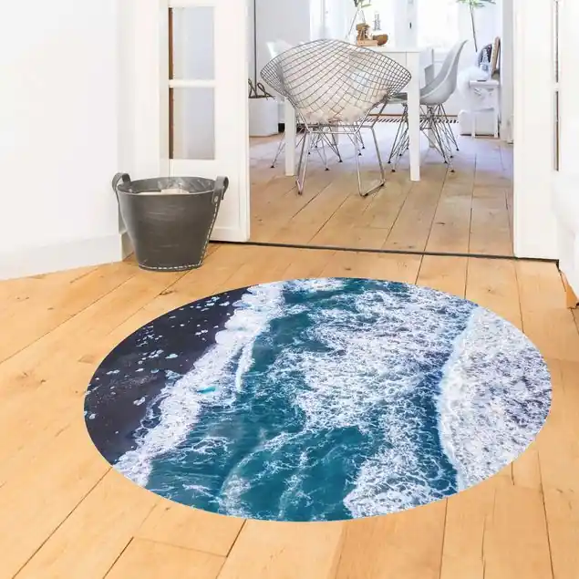 Preisknaller Luftbild - Jökulsárlón in Island vertikal Runder Vinyl-Teppich
