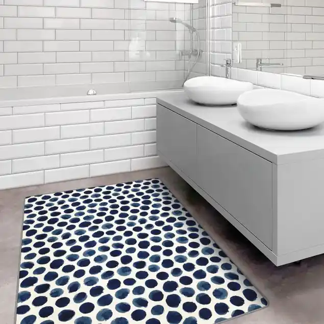 Große Aquarell Polkadots in Indigo Teppich Neu Im Sortiment