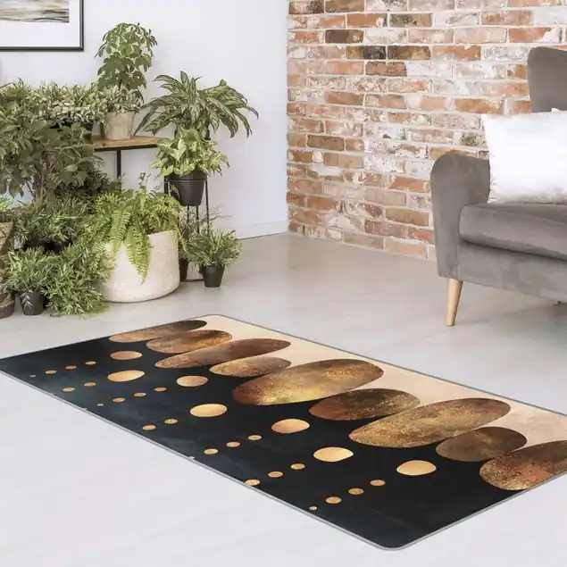 Abstrakte goldene Steine                               Teppich Expressversand