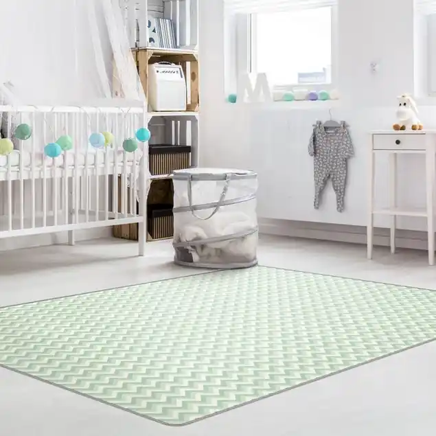 No.YK38 ZickZack Muster Grün Teppich Neue Kollektion