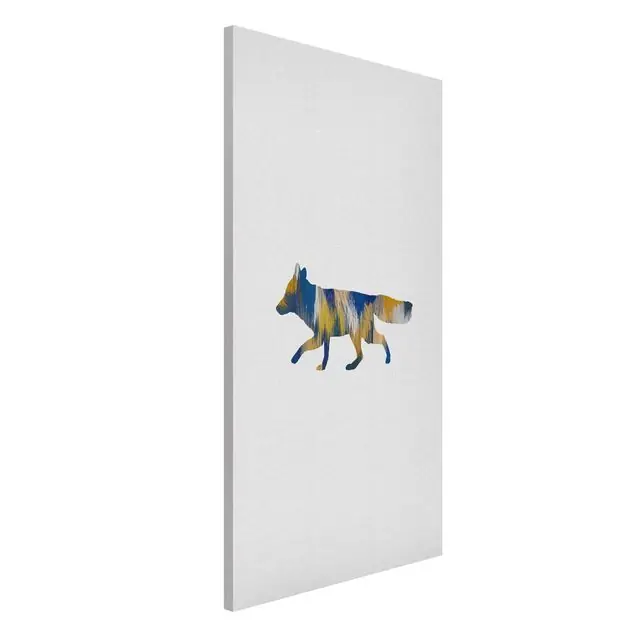 Fuchs in Blau und Gelb Magnettafel Knallerangebot