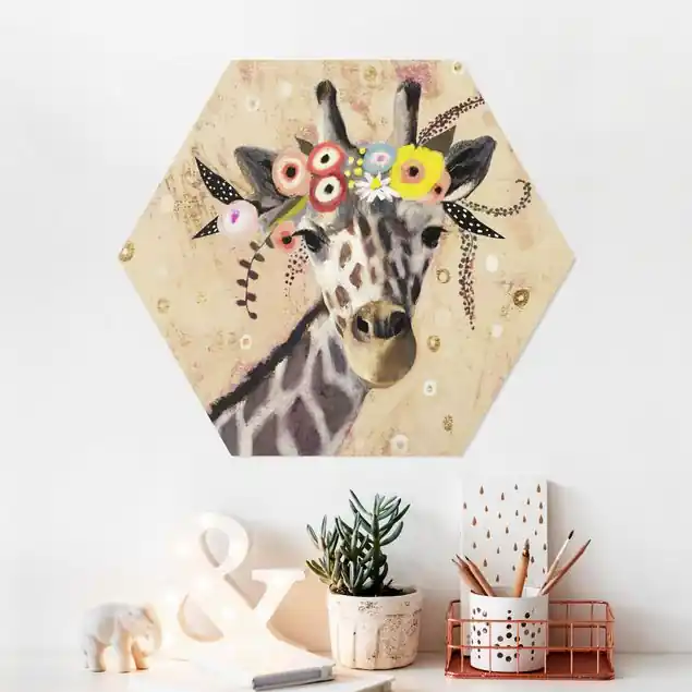 Zertifiziert Klimt Giraffe                               Hexagon-Forexbild