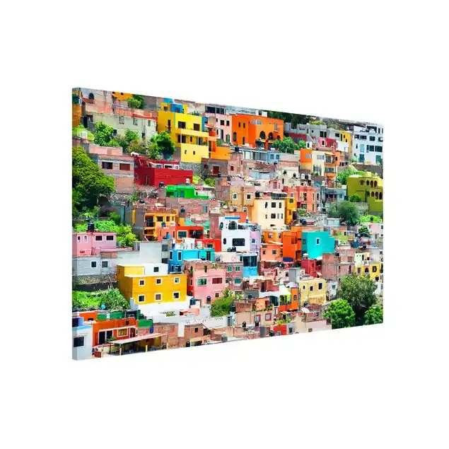 Direktkauf Farbige Häuserfront Guanajuato Magnettafel - Querformat 3:2