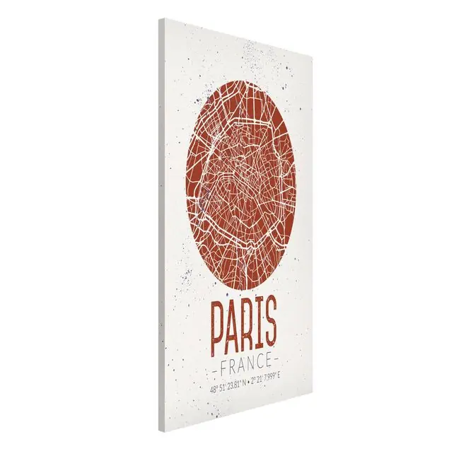 Sonderangebot Stadtplan Paris - Retro Magnettafel - Hochformat 3:4