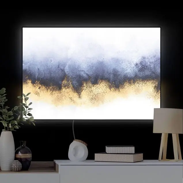Wolkenhimmel mit Gold LED-Wechselbild Echt