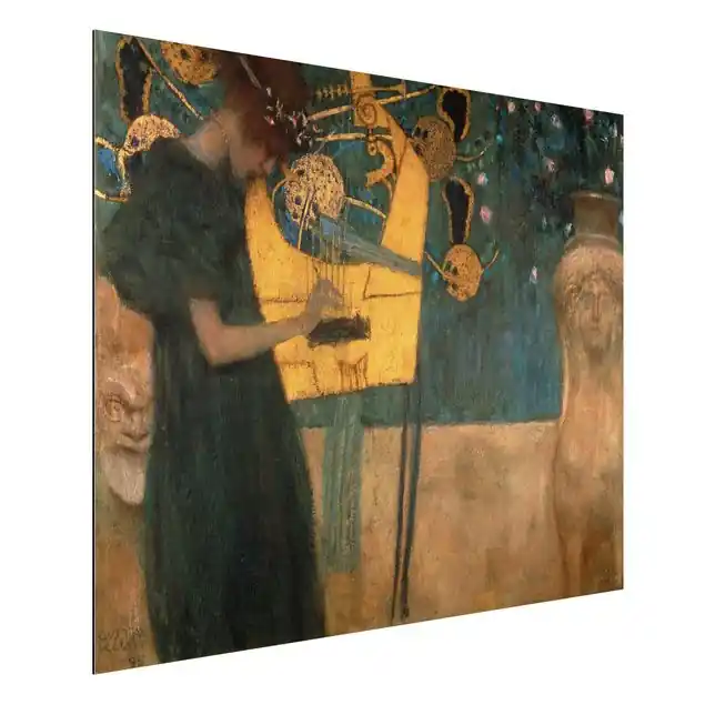 Gustav Klimt - Die Musik Alu-Dibond Outdoor Bild Preiswert