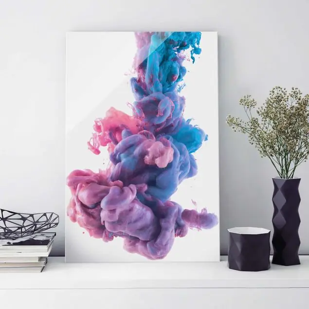 Abstrakte flüssige Farbe                               Glasbild - Hochformat Neue Ware