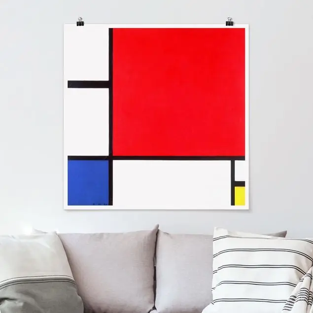 Piet Mondrian - Komposition Rot Blau Gelb Poster - Quadrat Heißes Angebot