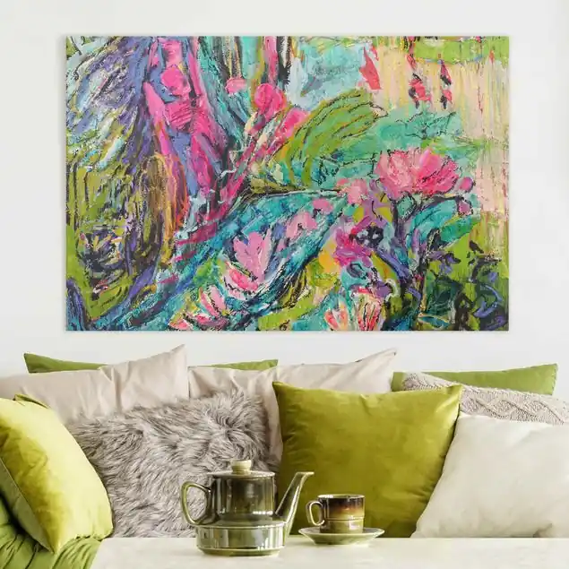 Ausverkauf Abstrakte Farbenexplosion Leinwandbild • hergestellt in Deutschland • langlebiges Canvas mit Holzkeilrahmen • klassische Struktur