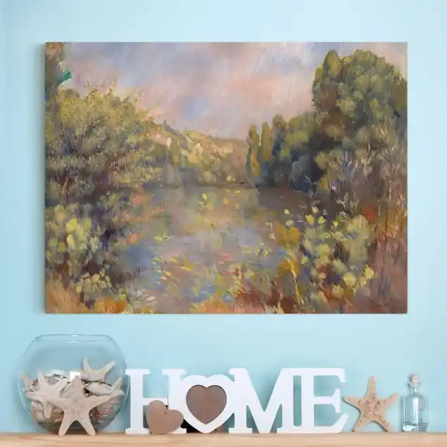 Auguste Renoir - Landschaft mit See Leinwandbild • hergestellt in Deutschland • langlebiges Canvas mit Holzkeilrahmen • klassische Struktur Beliebt