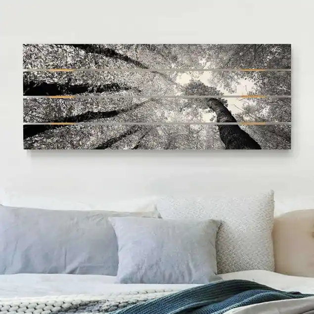 Must-Have Bäume des Lebens II Holzbild Plankenoptik - Panorama