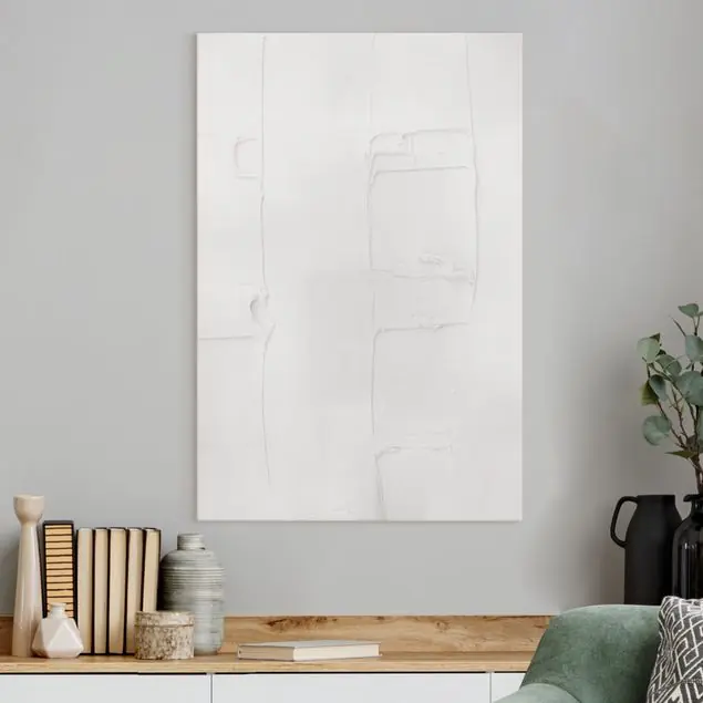 Weiße Strukturen Leinwandbild • hergestellt in Deutschland • langlebiges Canvas mit Holzkeilrahmen • klassische Struktur Expressversand