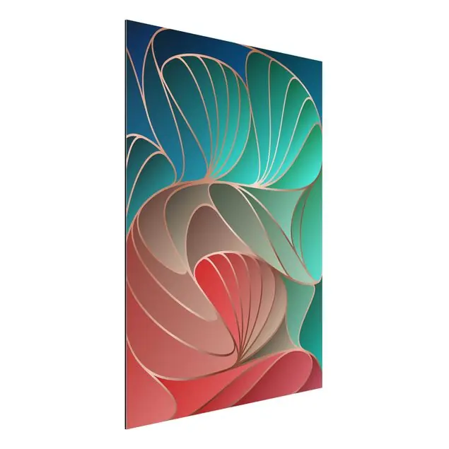 Farbenfrohes Art Deco Alu-Dibond Outdoor Bild Schneller Versand
