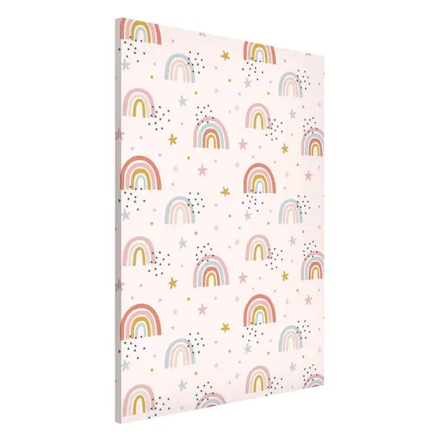 Regenbogenwelt mit Sternen und Pünktchen Magnettafel Top-Seller