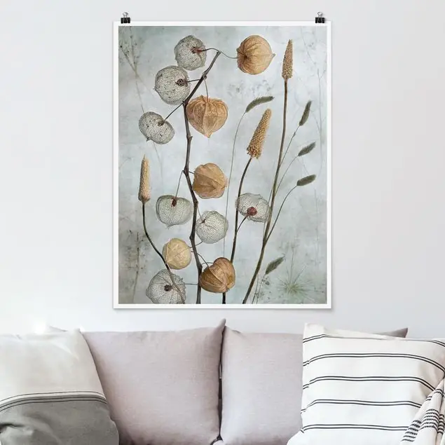 Lampionfrüchte im Herbst Poster - Hochformat Neue Ware