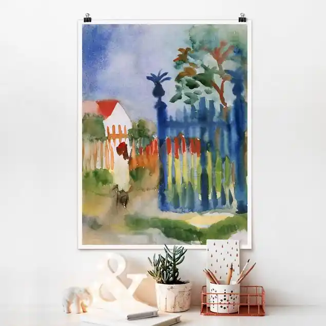August Macke - Gartentor Poster - Hochformat Saisonangebot