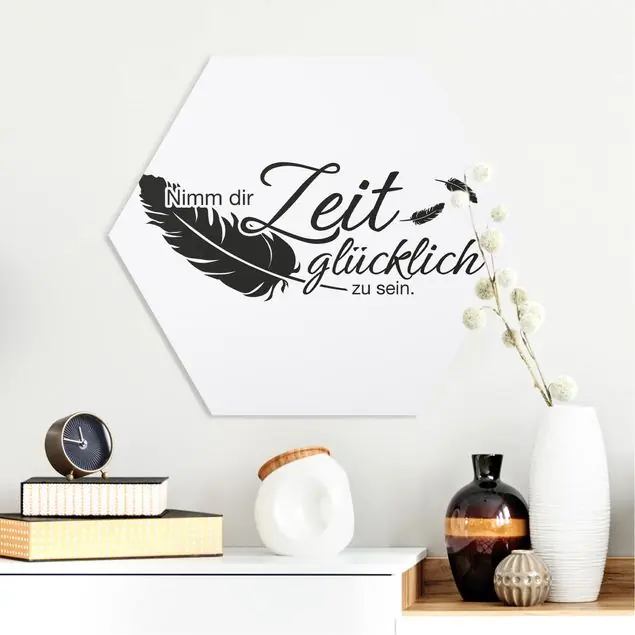 Nimm dir Zeit - Feder Hexagon-Forexbild Zertifiziert