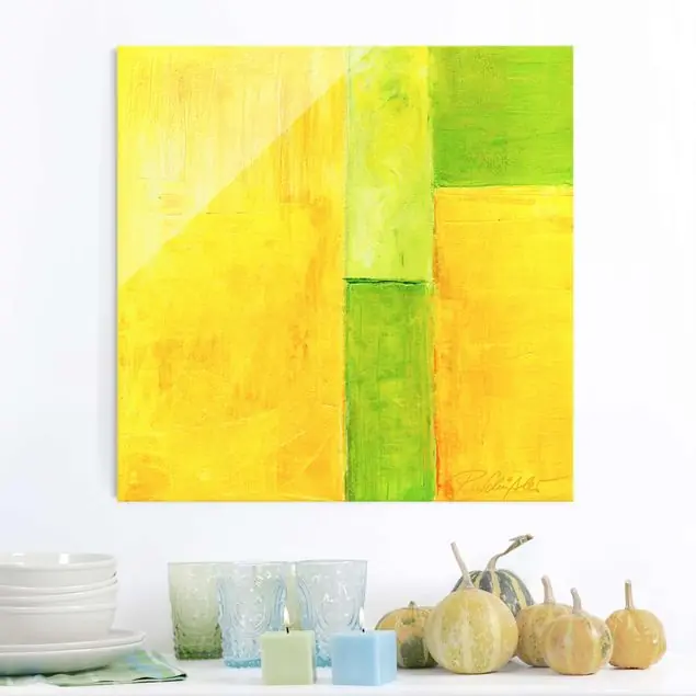 Abverkauf Petra Schüßler - Frühlings Komposition 03                               Glasbild - Quadrat