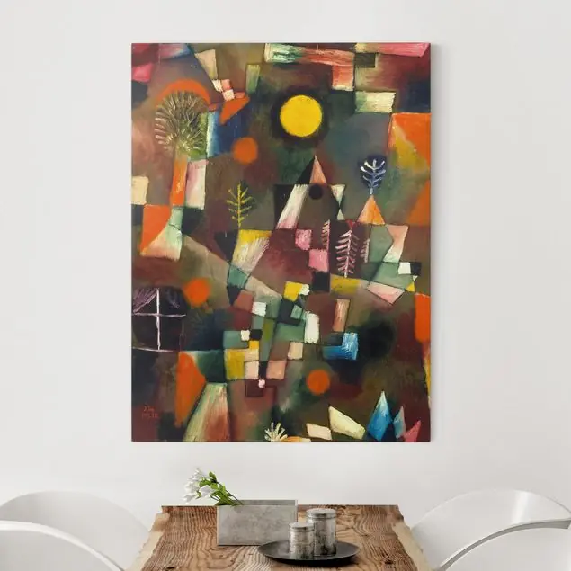 Paul Klee - Der Vollmond Leinwandbild • hergestellt in Deutschland • langlebiges Canvas mit Holzkeilrahmen • klassische Struktur Sofort Bestellen