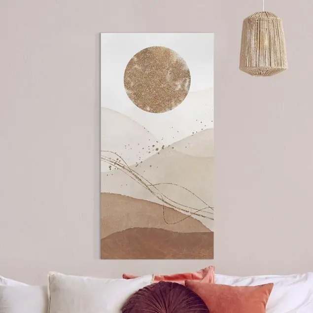 Geprüft Aquarell Landschaft Sonnensturm Leinwandbild • hergestellt in Deutschland • langlebiges Canvas mit Holzkeilrahmen • klassische Struktur