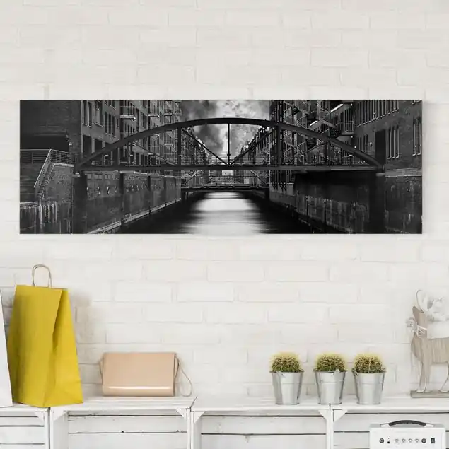 Highlight Hamburgs andere Seite Leinwandbild • hergestellt in Deutschland • langlebiges Canvas mit Holzkeilrahmen • klassische Struktur