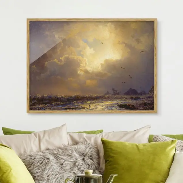Andreas Achenbach - Nach dem Sturm Bild mit Rahmen in Manufakturqualität • Eiche naturbelassen • inkl. Rahmung von Hand • Made in Germany Top-Seller