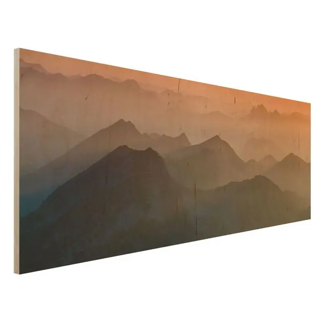 Wochenendangebot Blick von der Zugspitze                               Holzbild - Panorama