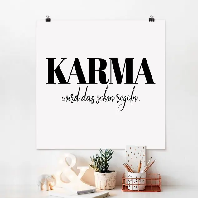 Bestseller Karma wird das schon regeln Poster - Quadrat