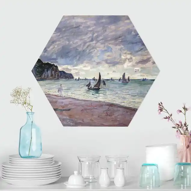 Claude Monet - Küste von Pourville Hexagon-Alu-Dibond Bild Preisreduziert