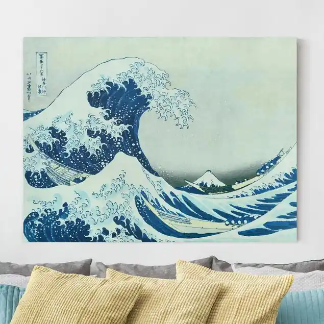 Ausverkauf Katsushika Hokusai - Die grosse Welle von Kanagawa Leinwandbild • hergestellt in Deutschland • langlebiges Canvas mit Holzkeilrahmen • klassische Struktur