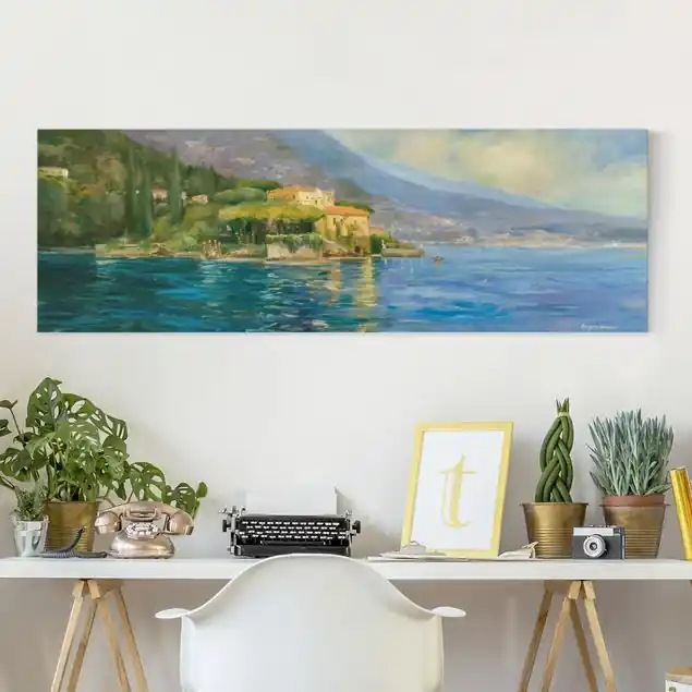 Italienische Landschaft - Meer Leinwandbild • hergestellt in Deutschland • langlebiges Canvas mit Holzkeilrahmen • klassische Struktur Highlight