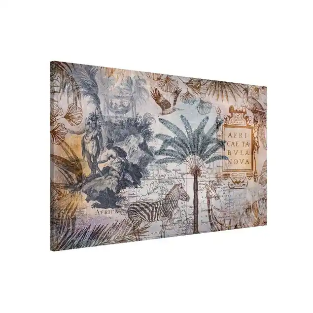 Echt Vintage Collage Landkarte Afrika Magnettafel