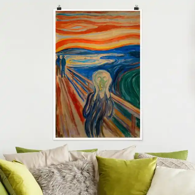 Zertifiziert Edvard Munch - Der Schrei Poster - Hochformat