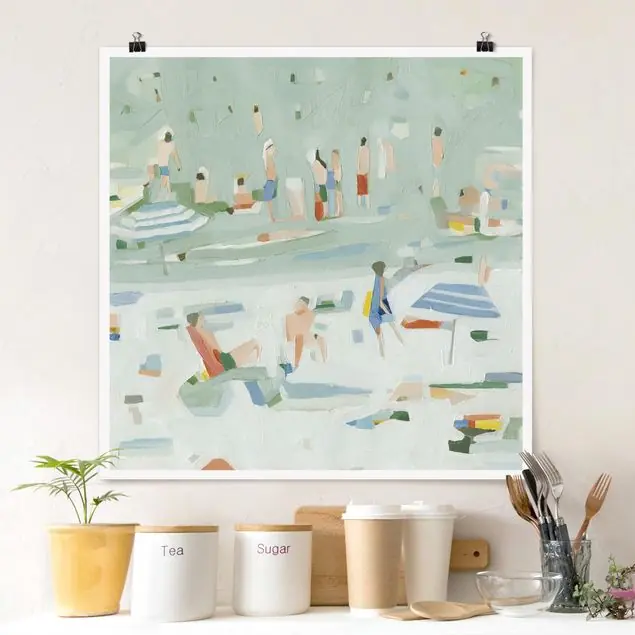 Zertifiziert Sommer Konfetti II                               Poster - Quadrat