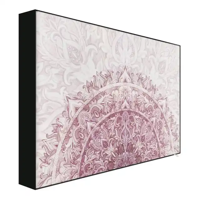 Gratis Versand Mandala Aquarell Ornament halbkreis rot Akustik-Wechselbild