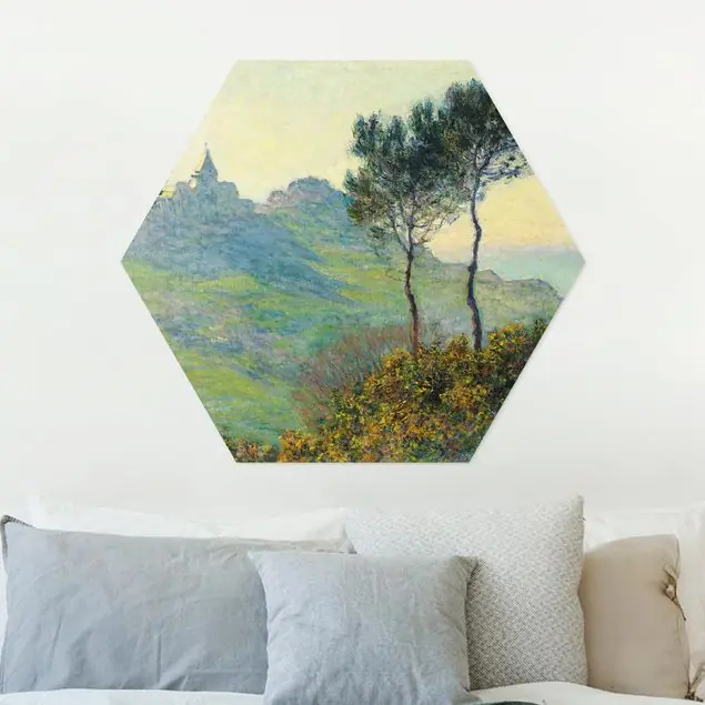 Claude Monet - Varengeville Abendsonne Hexagon-Forexbild Neu