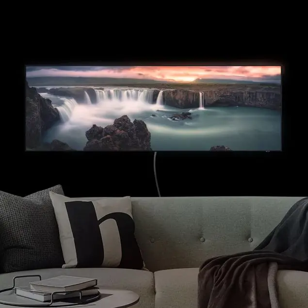 Abverkauf Goðafoss Wasserfall in Island LED-Wechselbild
