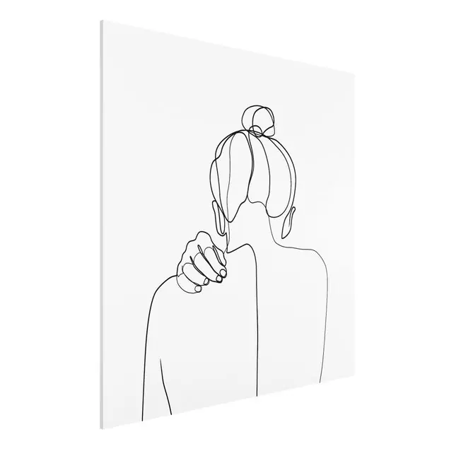 Aktuell Line Art Frau Nacken Schwarz Weiß Forexbild - Quadrat