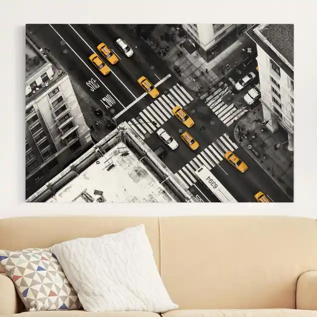 New York City Cabs Leinwandbild • hergestellt in Deutschland • langlebiges Canvas mit Holzkeilrahmen • klassische Struktur Kostenloser Rückversand