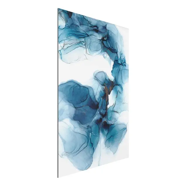 Nur Heute Evolution Blau und Gold Alu-Dibond Outdoor Bild