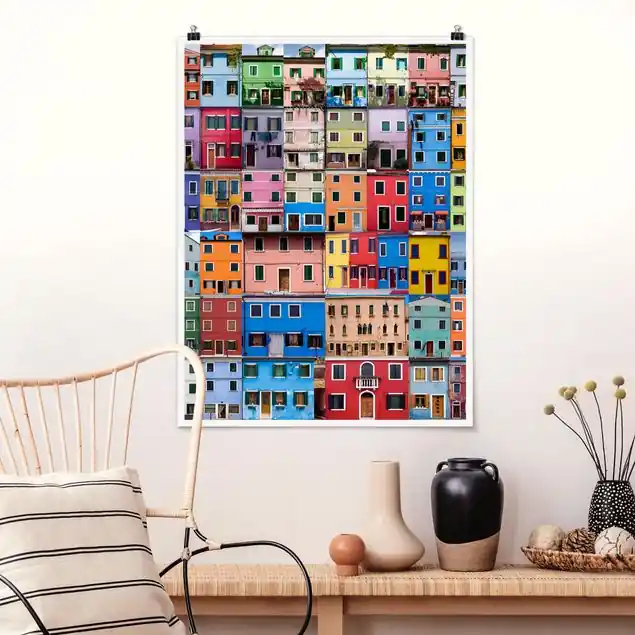 Venezianische Häuser Poster - Hochformat Abverkauf