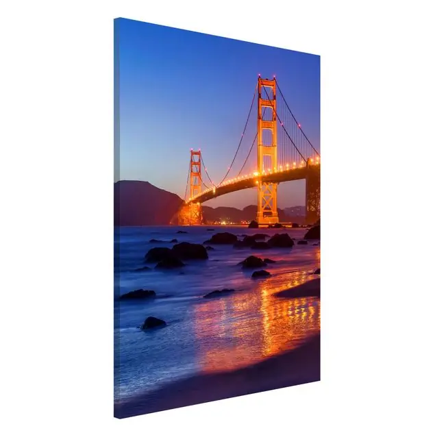 Golden Gate Bridge am Abend Magnettafel Sofort Bestellen