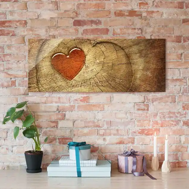 Sichere Zahlung Natural Love Glasbild - Panorama