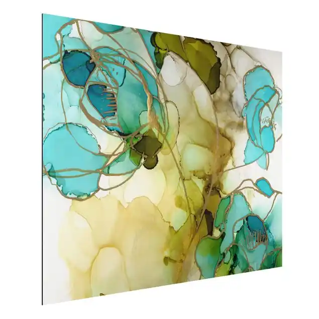 Blumenfacetten in Aquarell Alu-Dibond Outdoor Bild Highlight